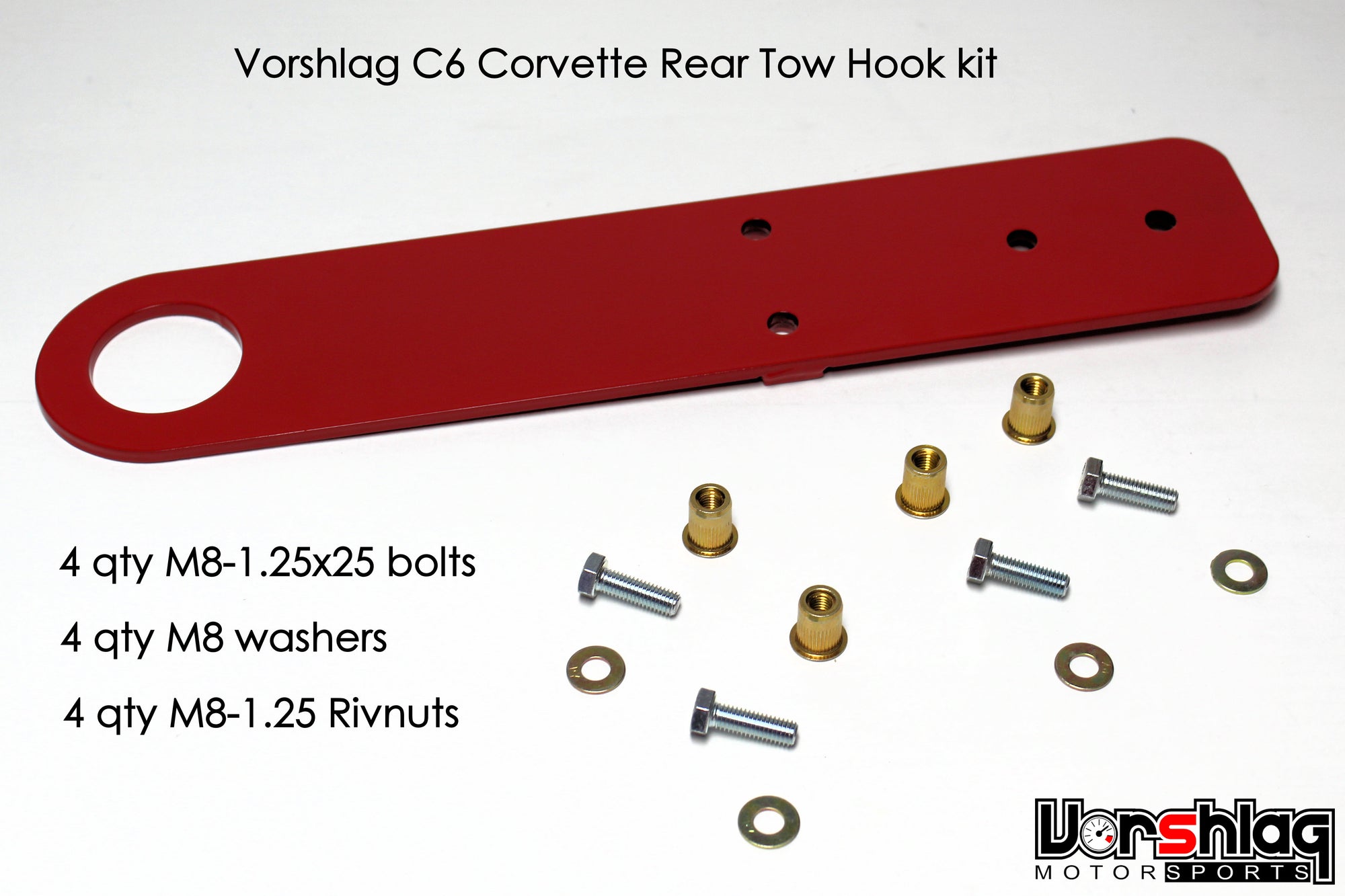 C6 Corvette Rear Tow Hook - Red (2005-2013 C6)