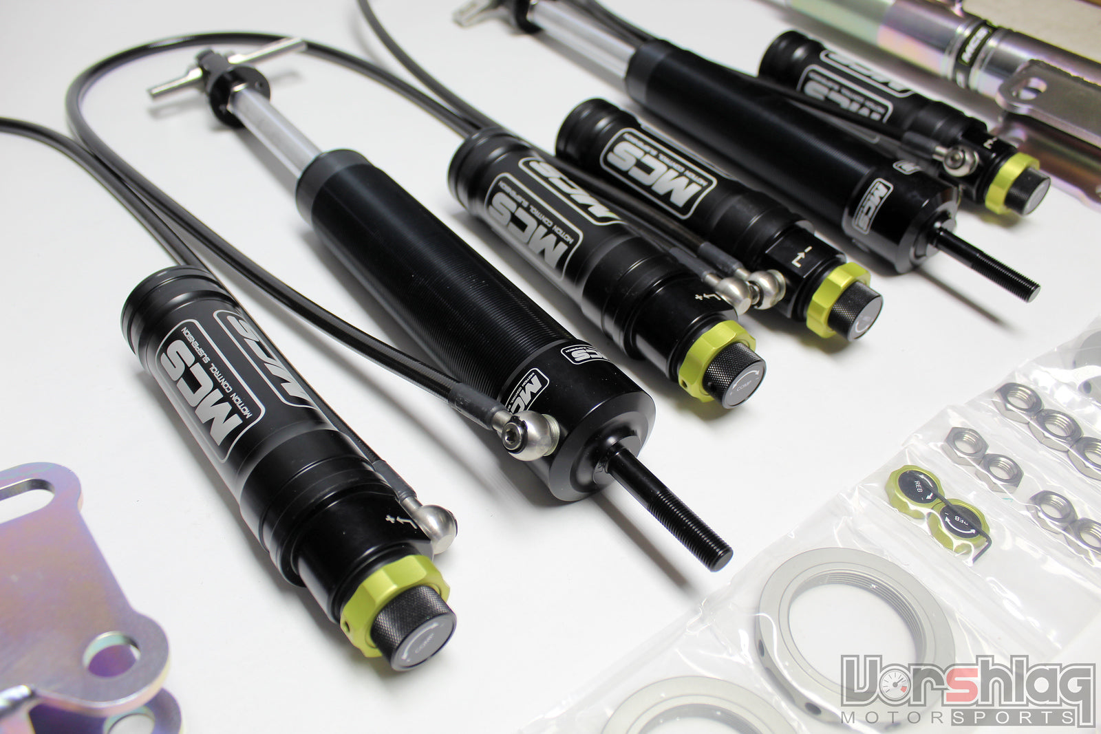 MCS RR3 Remote Triples Adjustable Monotube Dampers (Ford S550 Mustang, Except PP2/GT350)