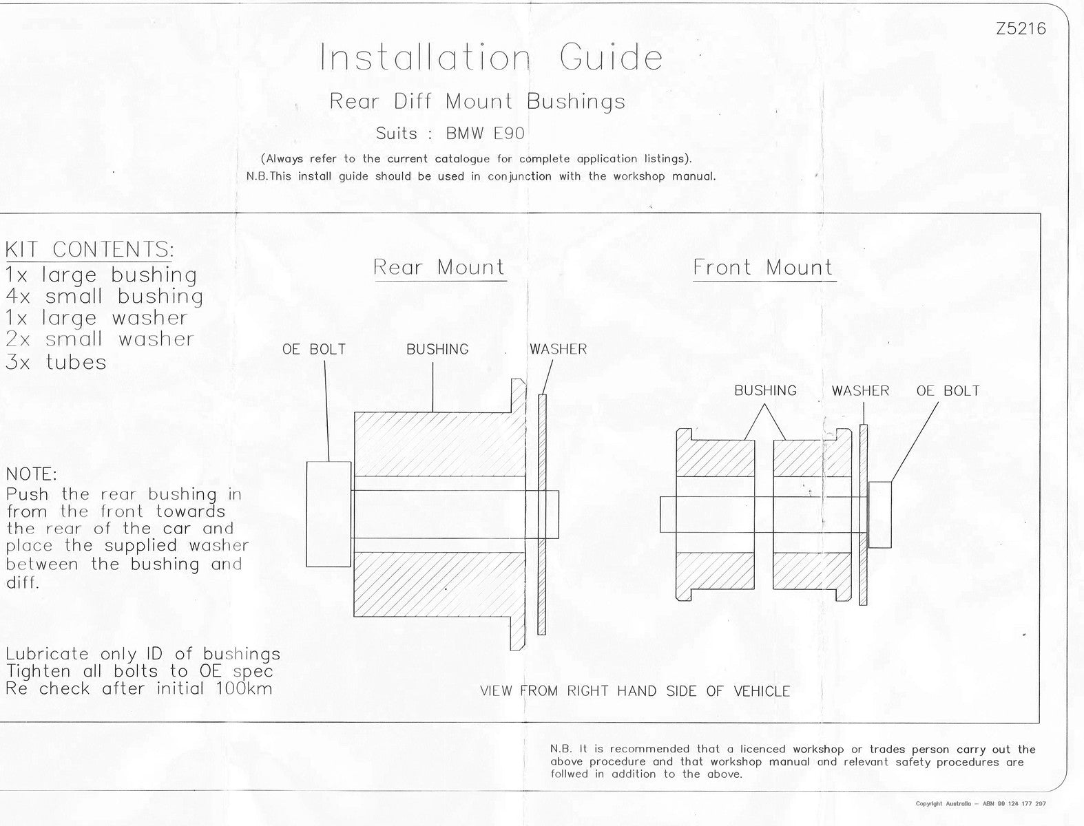 Whiteline Rear Differential Mount, BMW 1 Series E8X F2X 3 Series E9X F3X