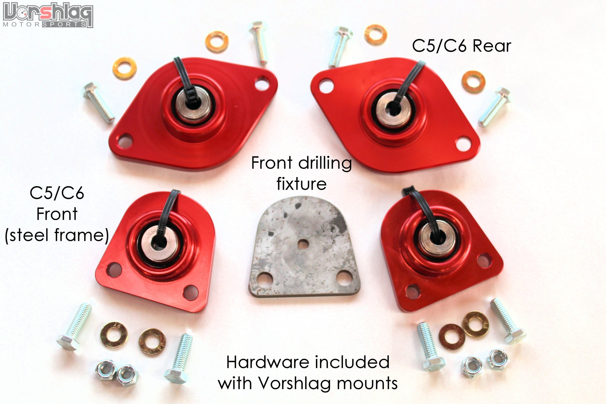 Vorshlag Spherical Front Shock Mounts (C5/C6) - Steel Frame