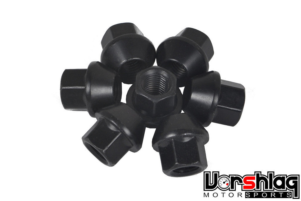 Bimecc Black Alloy Wheel Bolts – 10x M12x1.5, 65mm Length, 40mm Thread, 60° Taper Seat – Made In Italy (17mm Hex)