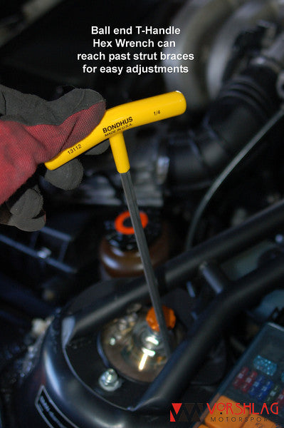 1/4" T-handle Ball End Hex Wrench (Camber Plate Adjuster)