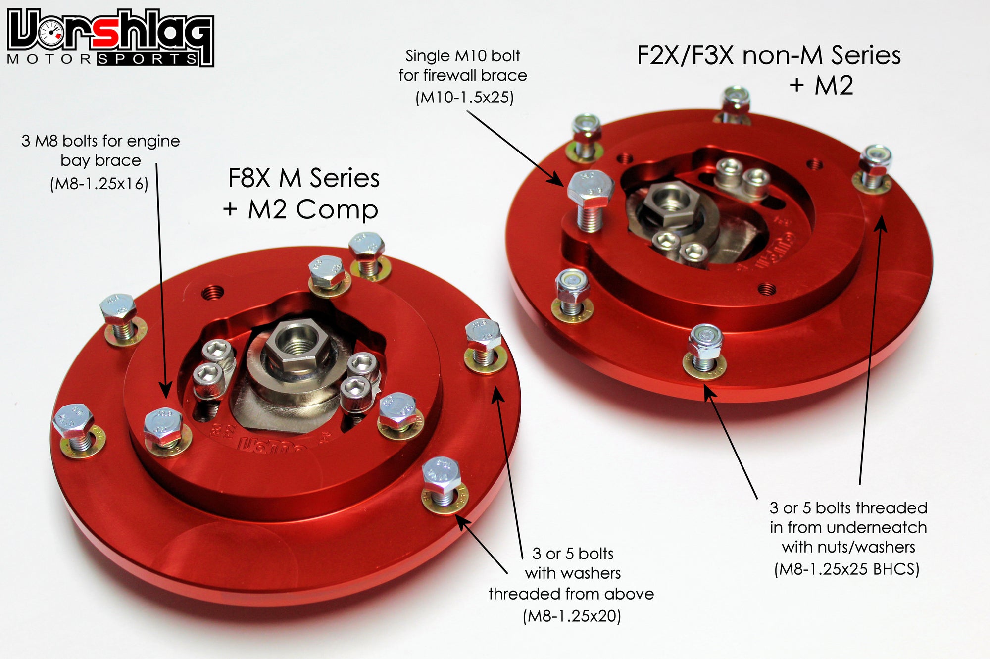 Vorshlag BMW F2X/F3X "Non-M" (2012-up) Camber Plates & OEM Perches