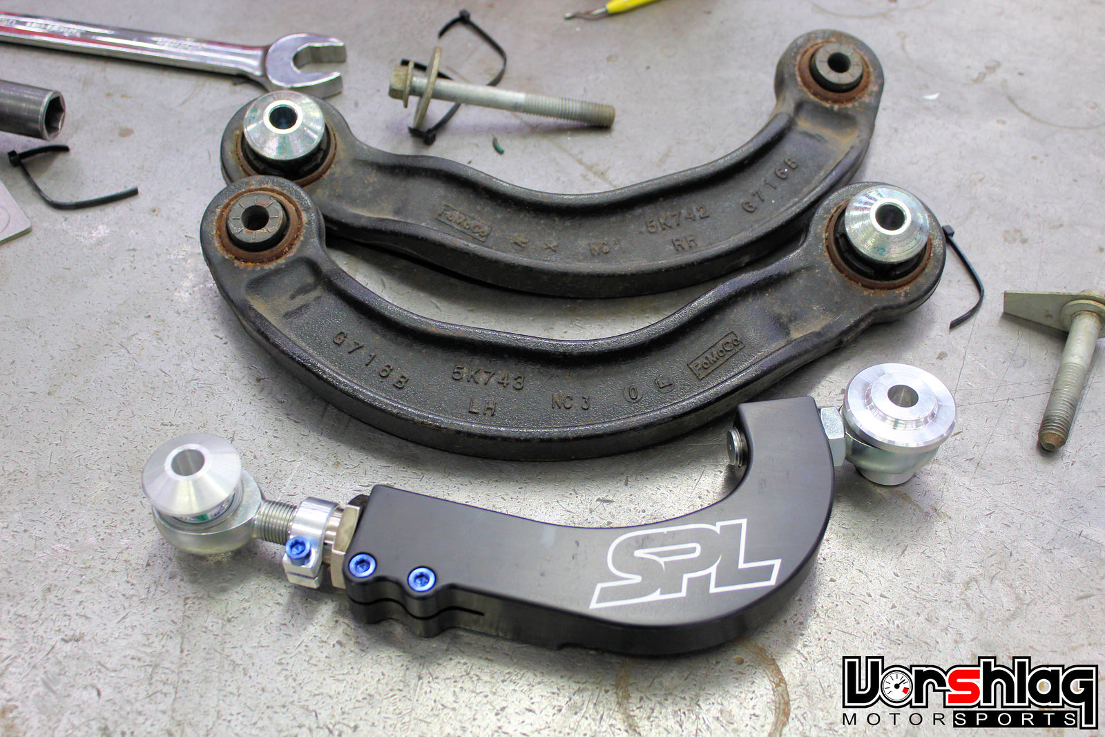 SPL Parts TITANIUM Series Rear Upper Camber Arms for 2015+ S550 Mustang