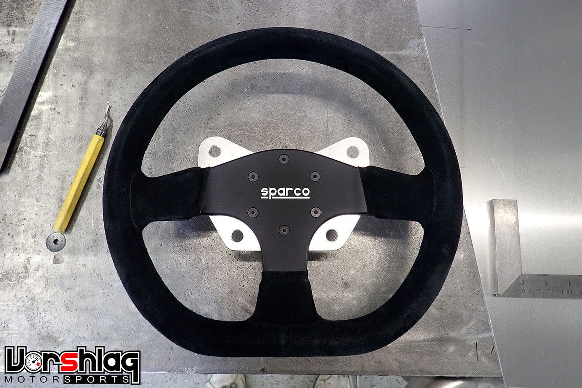 Sparco Model R 353 Steering Wheel, 3 Spoke, Black Suede