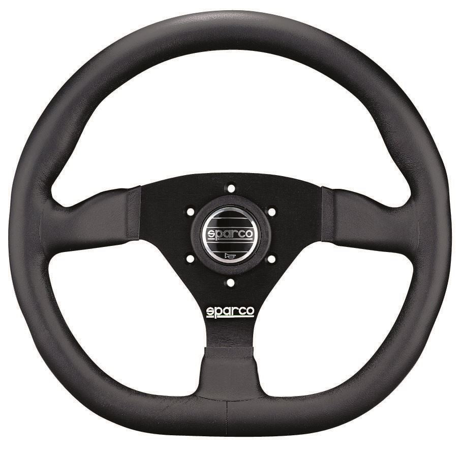 Sparco L360 Steering Wheel, 3 Spoke, Black Suede or Leather